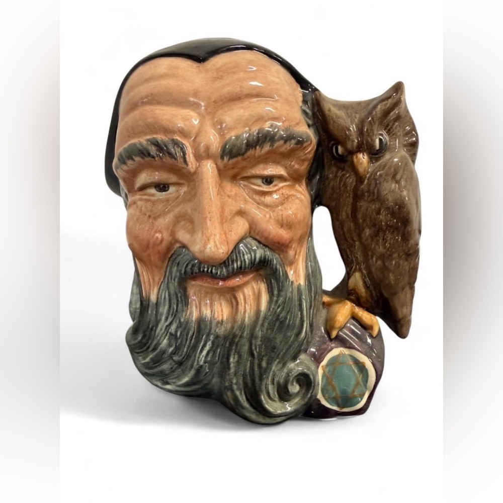 Royal Doulton MERLIN Large Toby Jug Character Mug 1959 Wizard Owl D6536 England